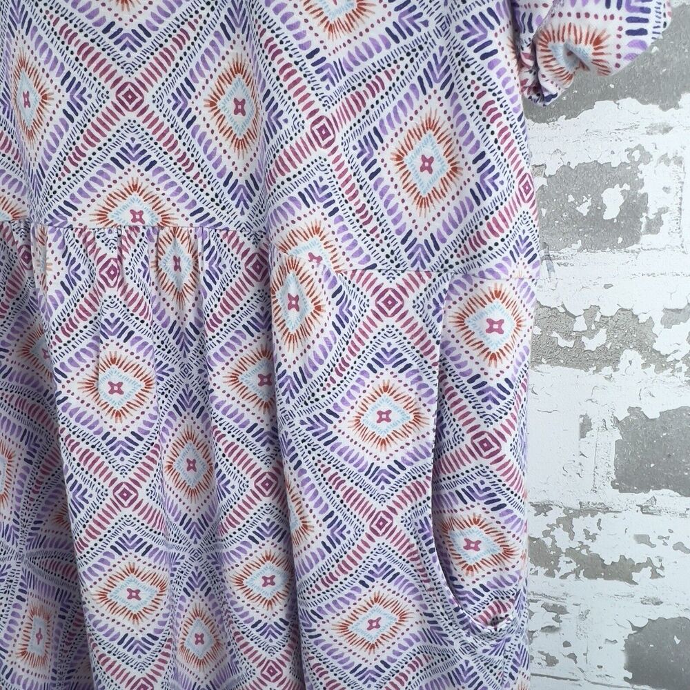 J.Jill Babydoll‎ Dress Sz XL Moroccan Medallion Soft Stretch Pockets - Picture 6 of 16